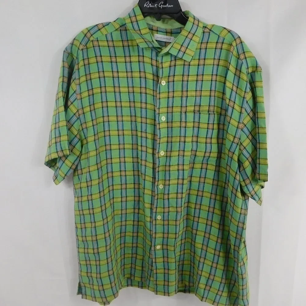 Alex Cannon Mens Short Sleeve Linen Button Up - Picture 1 of 3